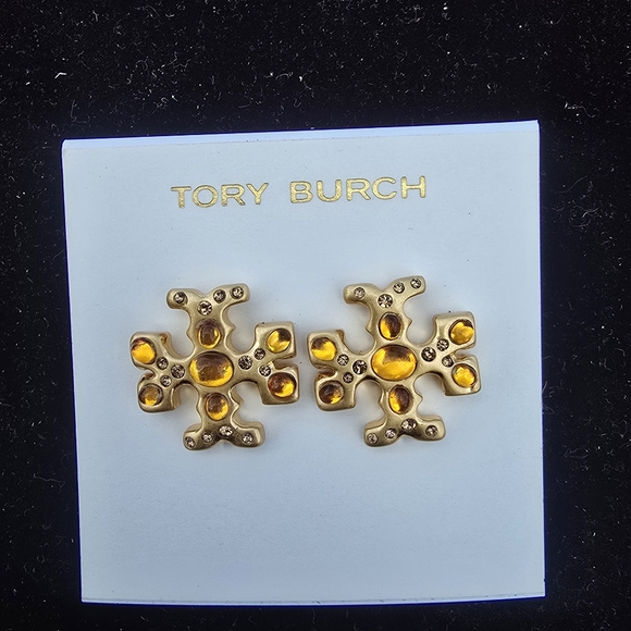 Tory Burch Gold and Yellow Errings - Picture 1 of 5